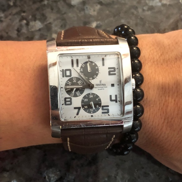 Festina Other - Festina Men’s Stainless Steel Brown Leather Watch